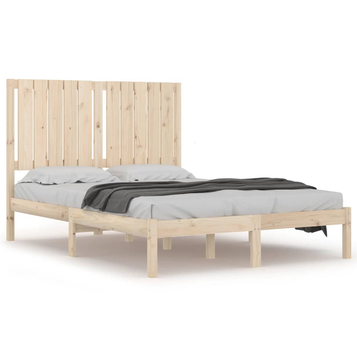 The Living Store Bedframe massief grenenhout 120x200 cm - Bedframe - Bedframes - Bed - Bedbodem - Ledikant - Bed Frame - Massief Houten Bedframe - Slaapmeubel - Tweepersoonsbed - B