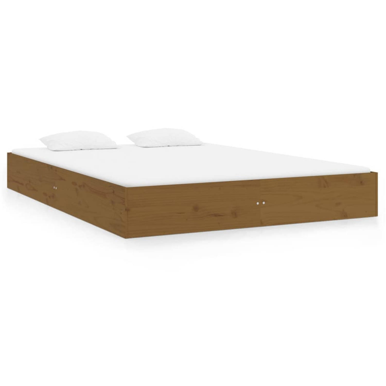 The Living Store Bedframe massief hout honingbruin 120x200 cm - Bedframe - Bedframes - Bed - Bedbodem - Ledikant - Bed Frame - Massief Houten Bedframe - Slaapmeubel - Tweepersoonsb