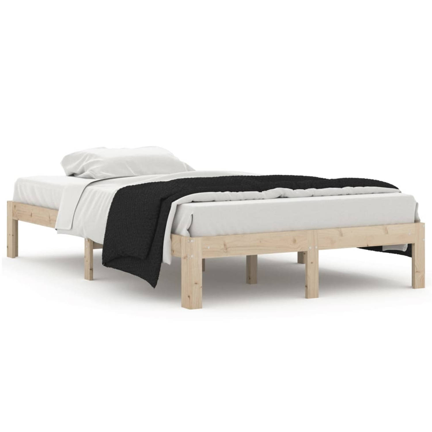 The Living Store Bedframe massief grenenhout 120x200 cm - Bedframe - Bedframes - Bed - Bedbodem - Ledikant - Bed Frame - Massief Houten Bedframe - Slaapmeubel - Tweepersoonsbed - B