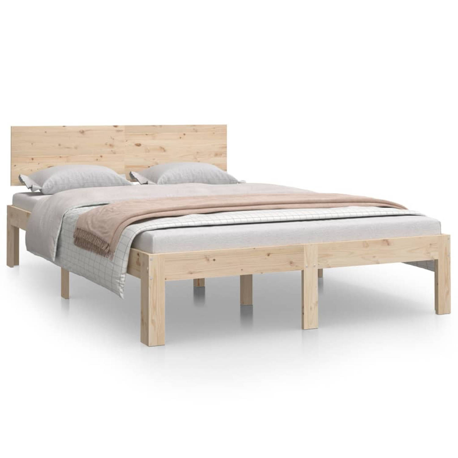 The Living Store Bedframe massief hout 120x190 cm 4FT Small Double - Bedframe - Bedframes - Bed - Bedbodem - Ledikant - Bed Frame - Massief Houten Bedframe - Slaapmeubel - Bedden -