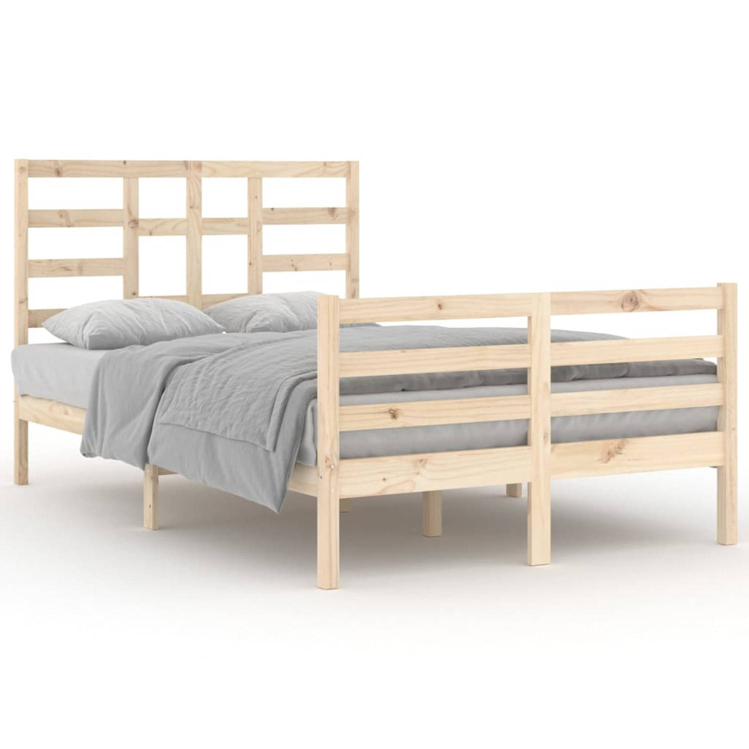 The Living Store Bedframe massief hout 120x200 cm - Bedframe - Bedframes - Bed - Bedbodem - Ledikant - Bed Frame - Massief Houten Bedframe - Slaapmeubel - Tweepersoonsbed - Bedden