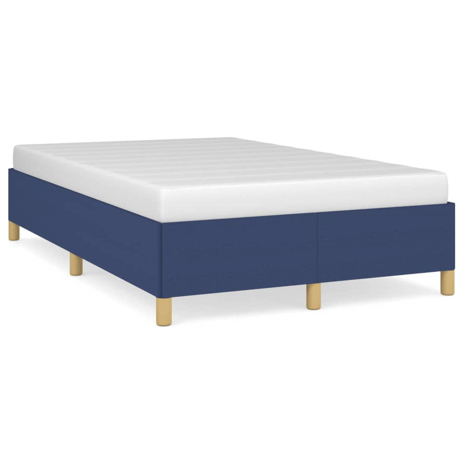 The Living Store Bedframe stof blauw 120x200 cm - Bedframe - Bedframe - Bed - Slaapmeubel - Ledikant - Bedbodem - Tweepersoonsbed - Bedden - Slaapmeubels - Slaapmeubelen - Ledikant