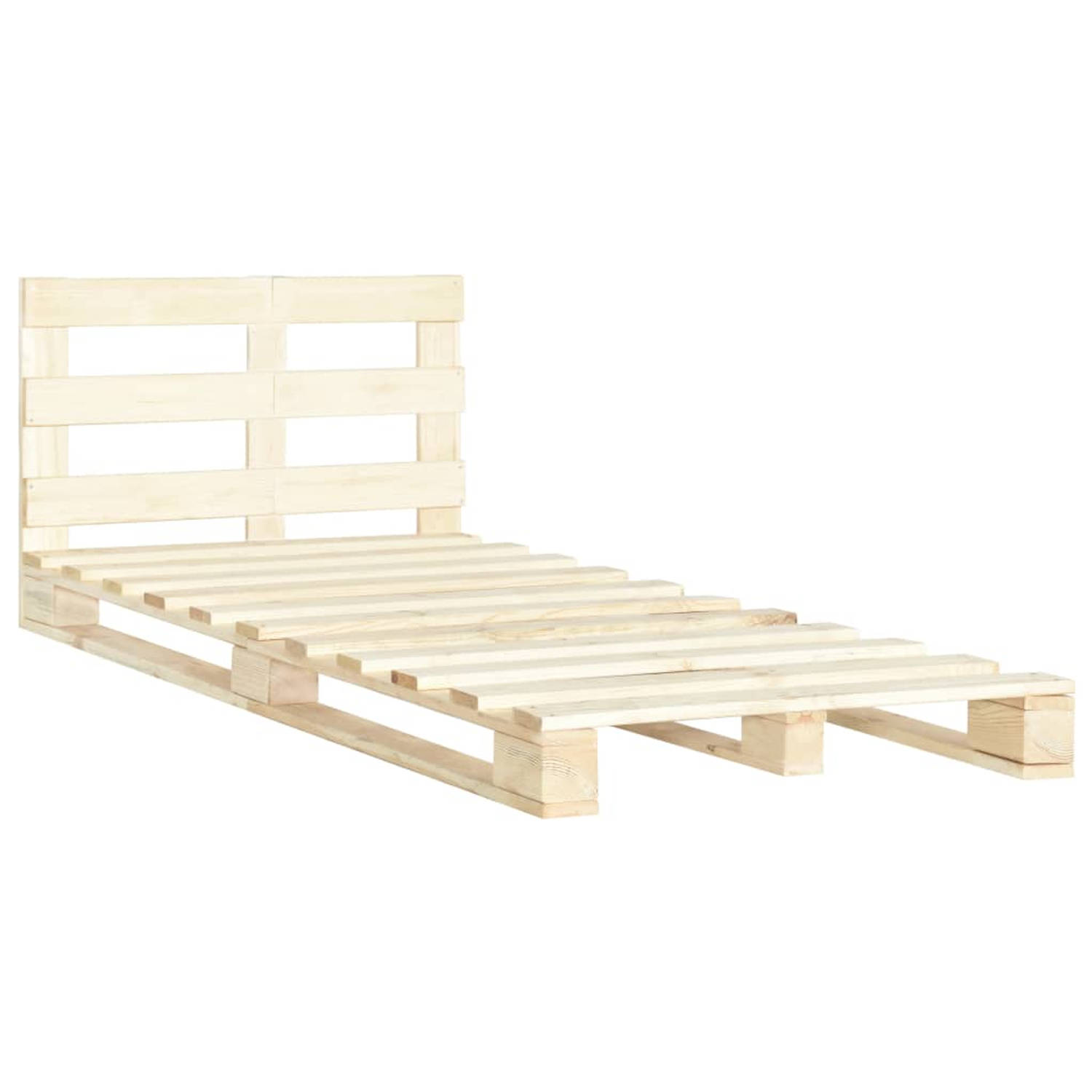 The Living Store Bedframe pallet massief grenenhout 120x200 cm - Bed