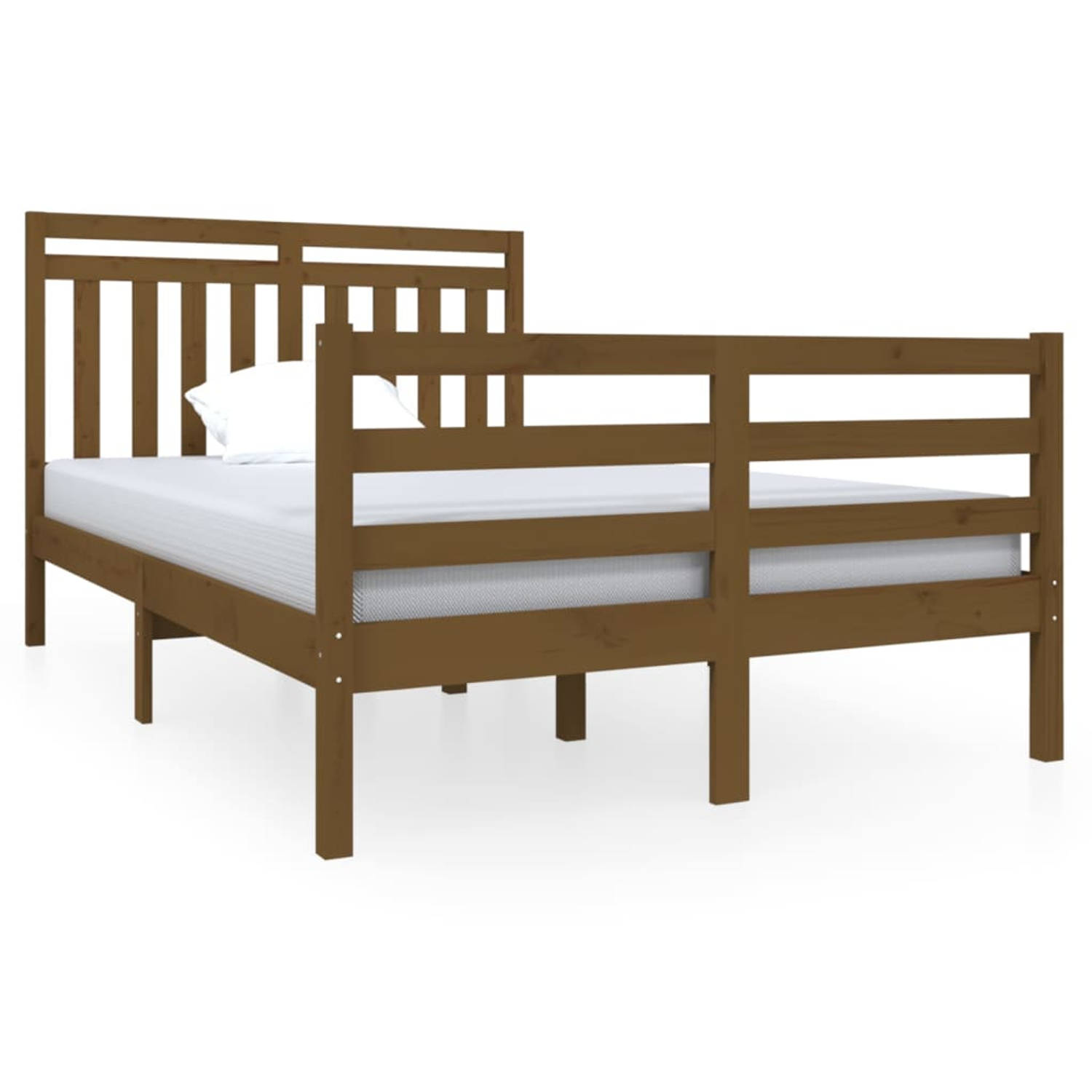 The Living Store Bedframe massief hout honingbruin 120x190 cm 4FT Small Double - Bedframe - Bedframes - Tweepersoonsbed - Bed - Bedombouw - Dubbel Bed - Frame - Bed Frame - Ledikan