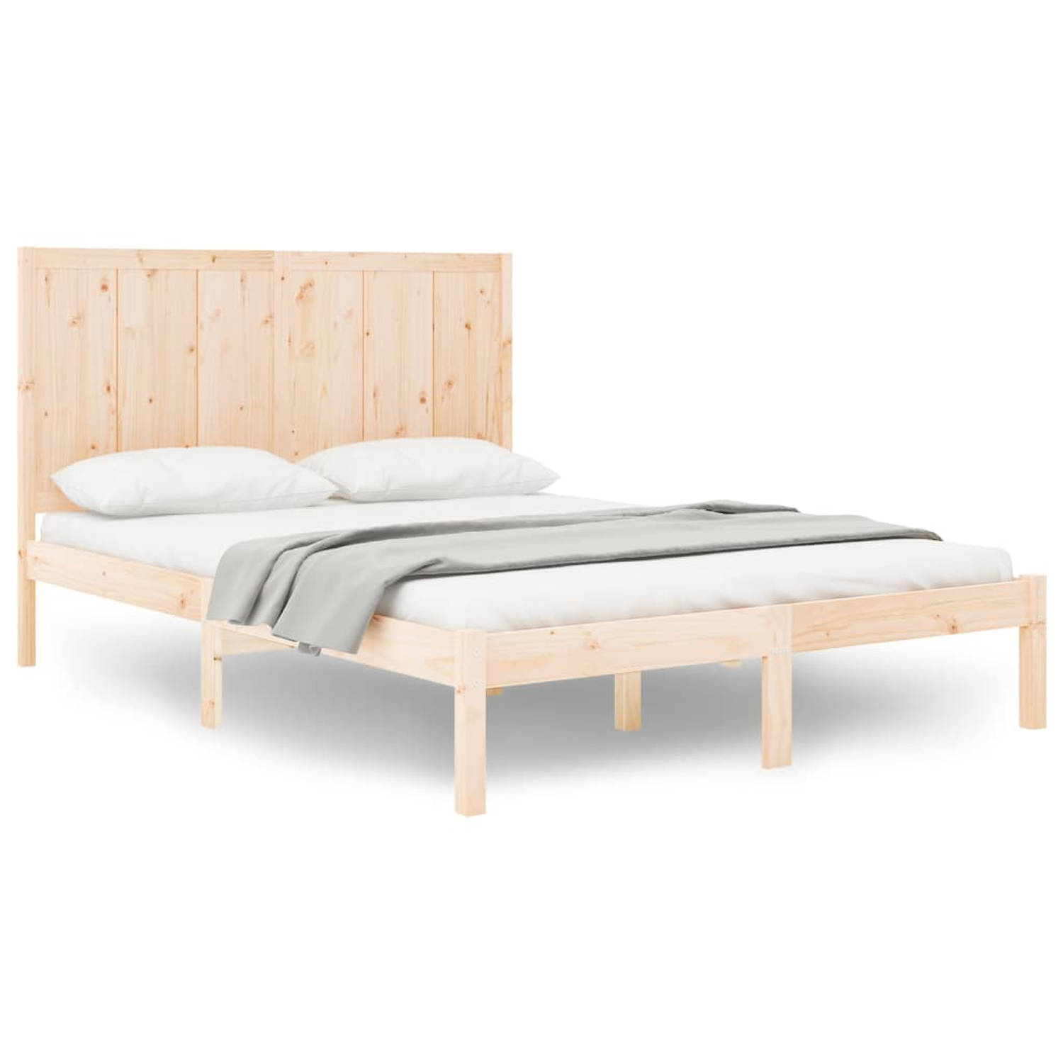 The Living Store Bedframe massief grenenhout 120x190 cm 4FT Small Double - Bedframe - Bedframes - Bed - Bedbodem - Ledikant - Bed Frame - Massief Houten Bedframe - Slaapmeubel - Tw