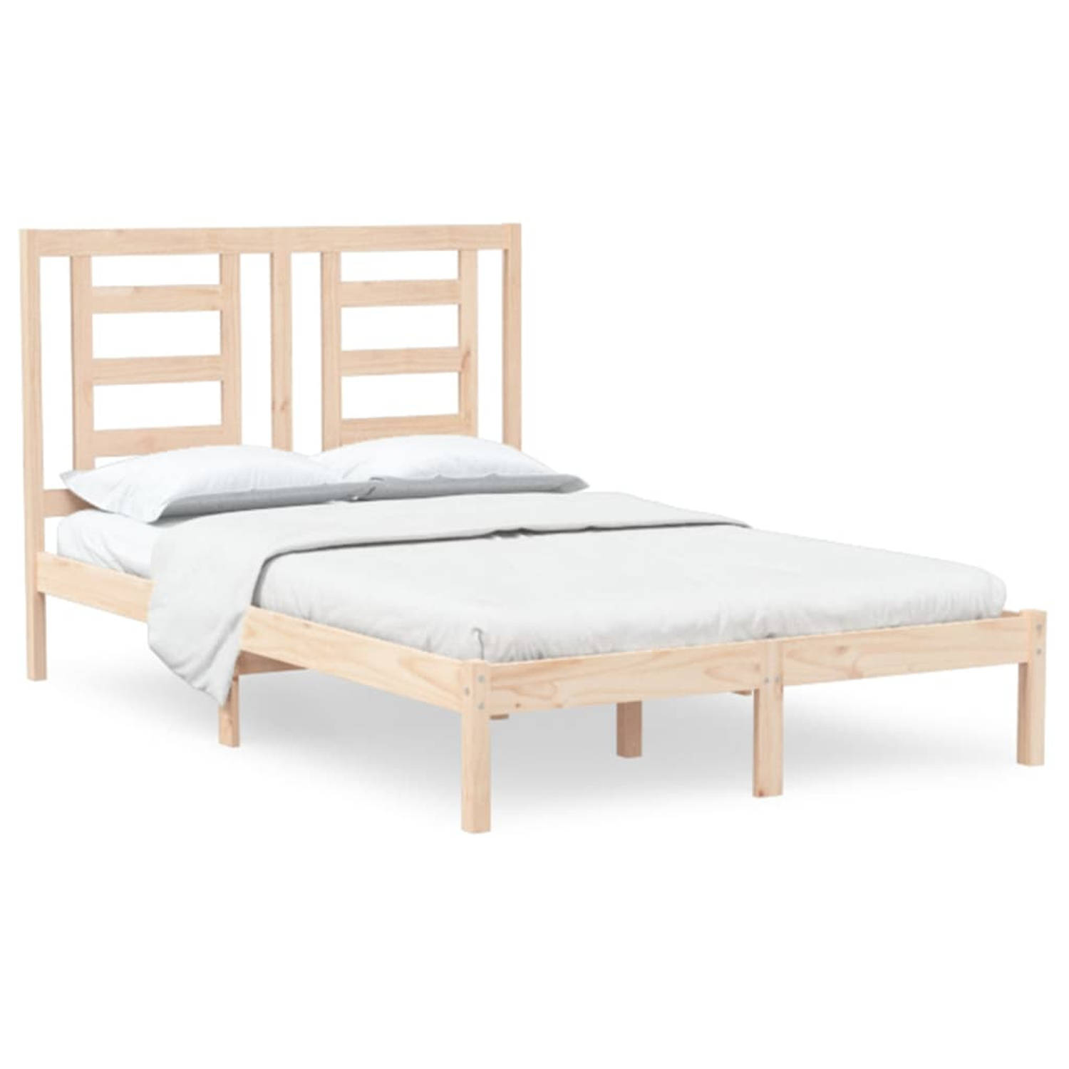 The Living Store Bedframe massief grenenhout 120x200 cm - Bedframe - Bedframes - Bed - Bedbodem - Ledikant - Bed Frame - Massief Houten Bedframe - Slaapmeubel - Tweepersoonsbed - B