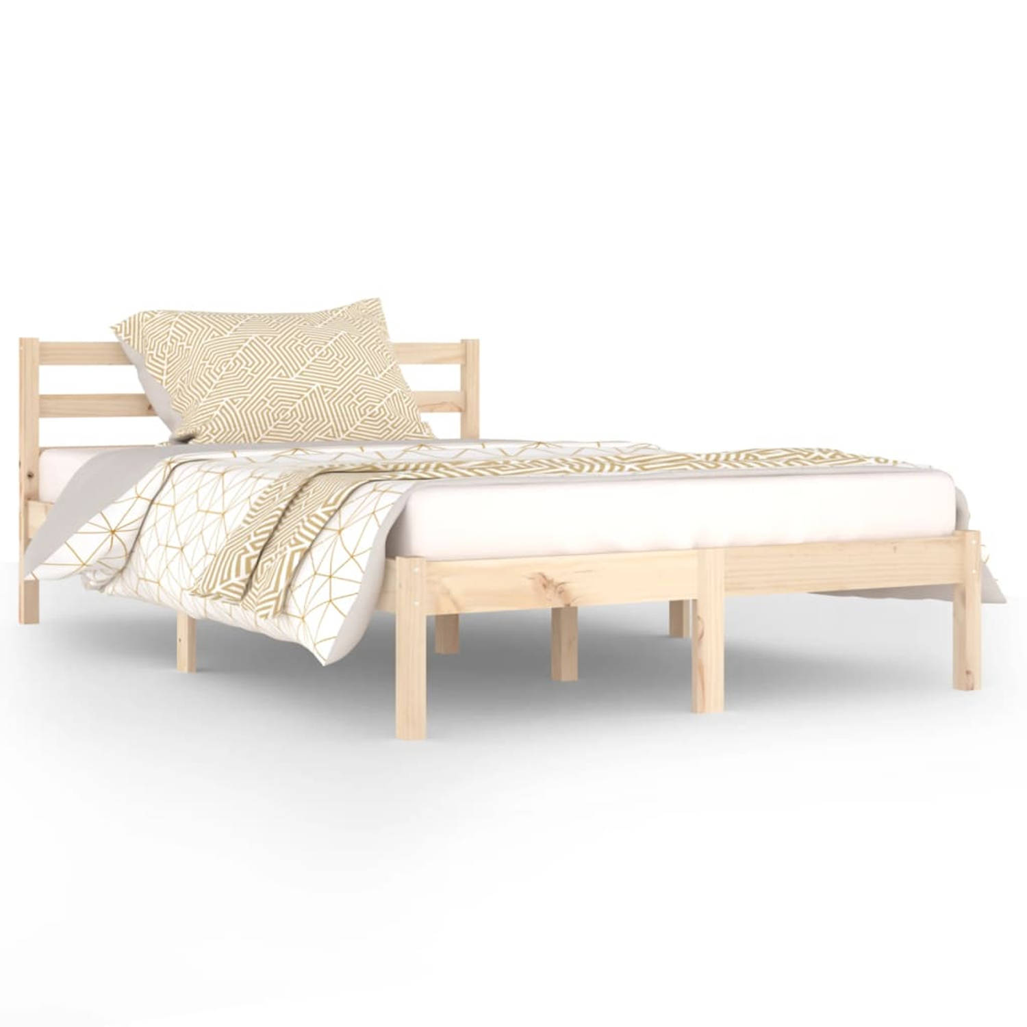 The Living Store Bedframe massief grenenhout 120x200 cm - Bedframe - Bedframes - Bed - Bedbodem - Ledikant - Bed Frame - Massief Houten Bedframe - Slaapmeubel - Bedden - Bedbodems