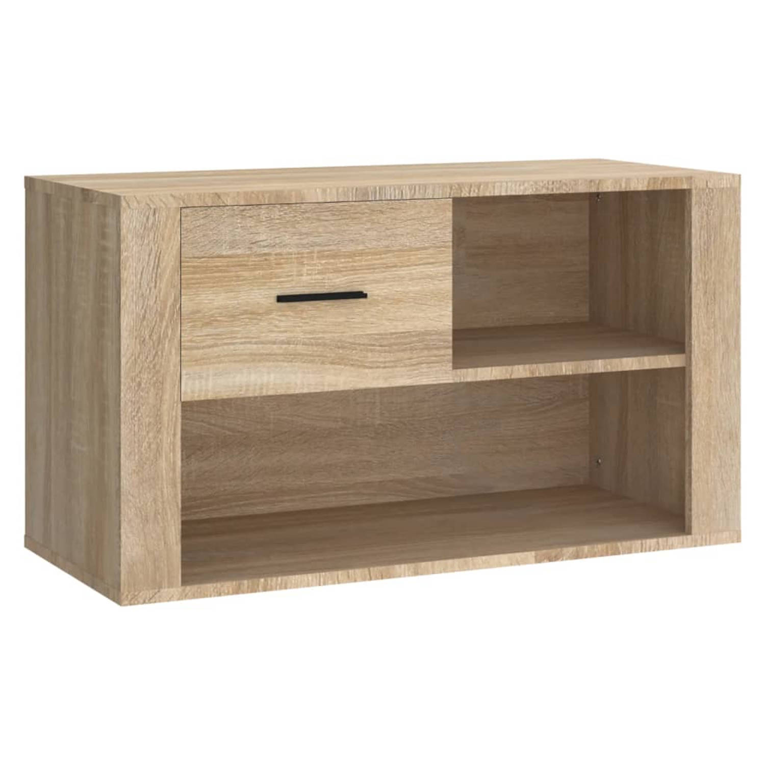 The Living Store Schoenenkast Sonoma Eiken - 80 x 35 x 45 cm - Stevig en Vochtbestendig