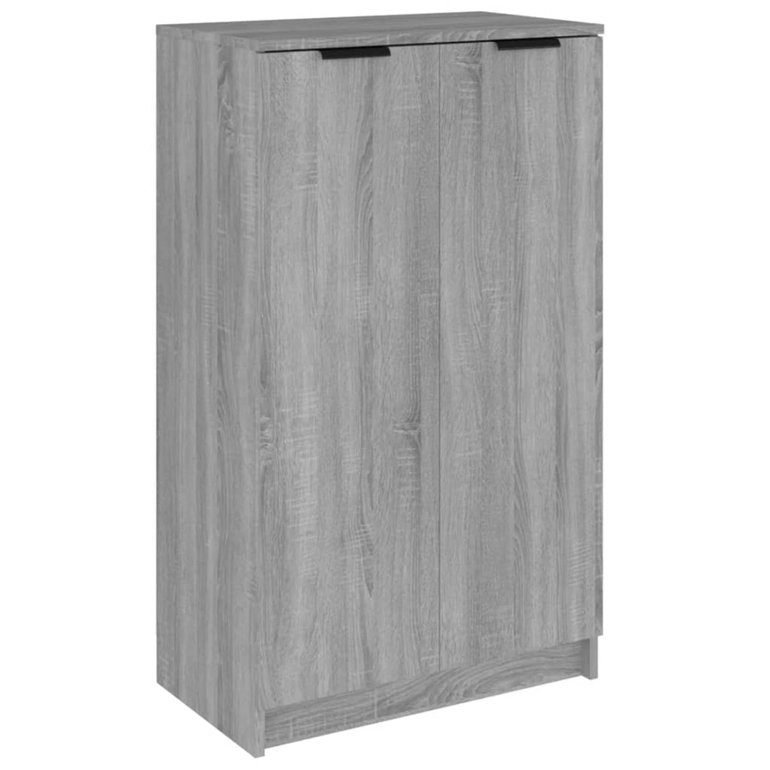 The Living Store Schoenenkast - Grijs Sonoma Eiken - 59 x 35 x 150 cm - Bewerkt hout