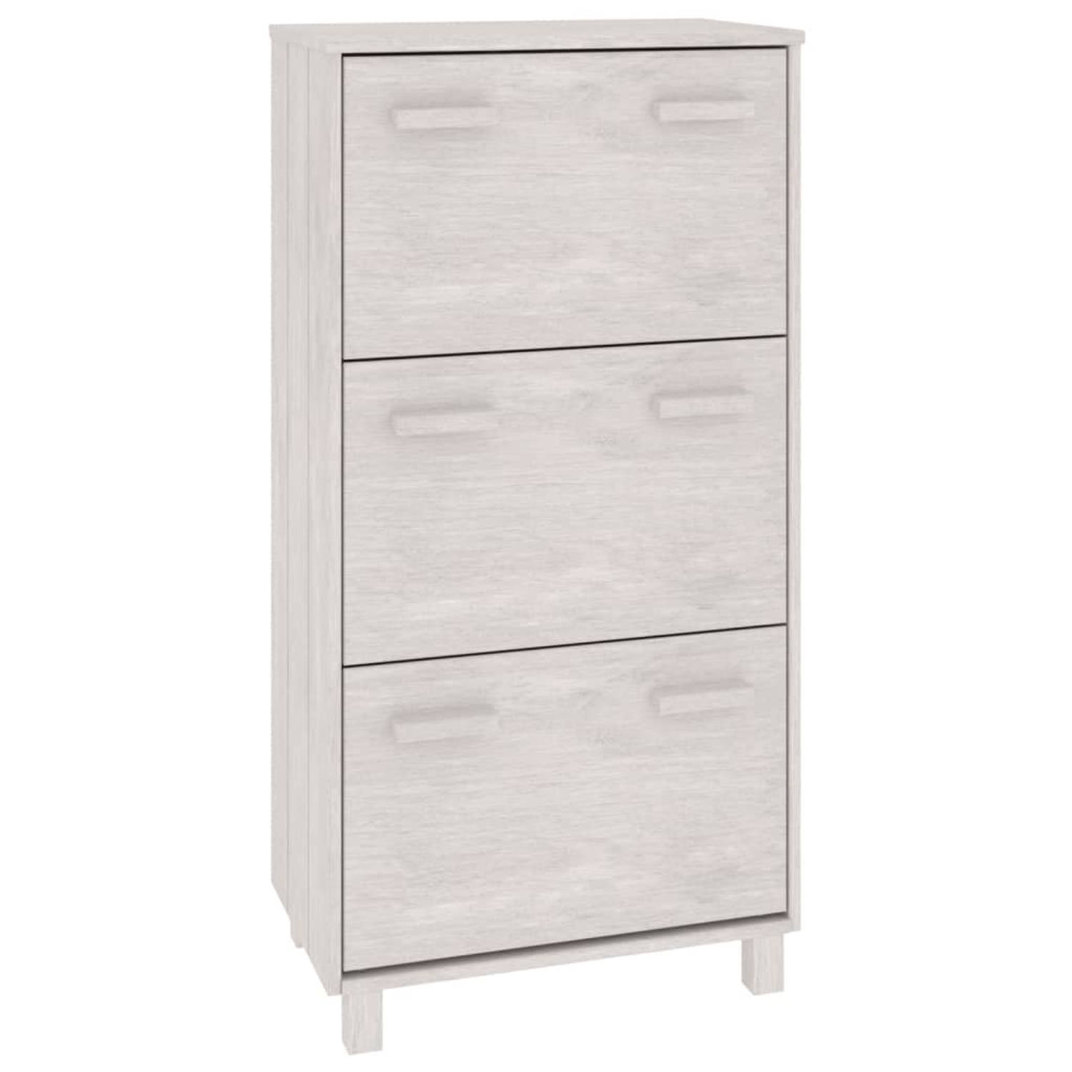 The Living Store HAMAR Schoenenkast - 59.5 x 35 x 117 cm - Wit