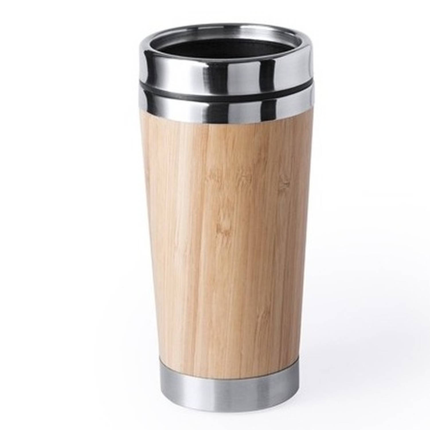 Luxe bamboe-RVS reis beker voor koffie of thee 500 ml Drinkbekers