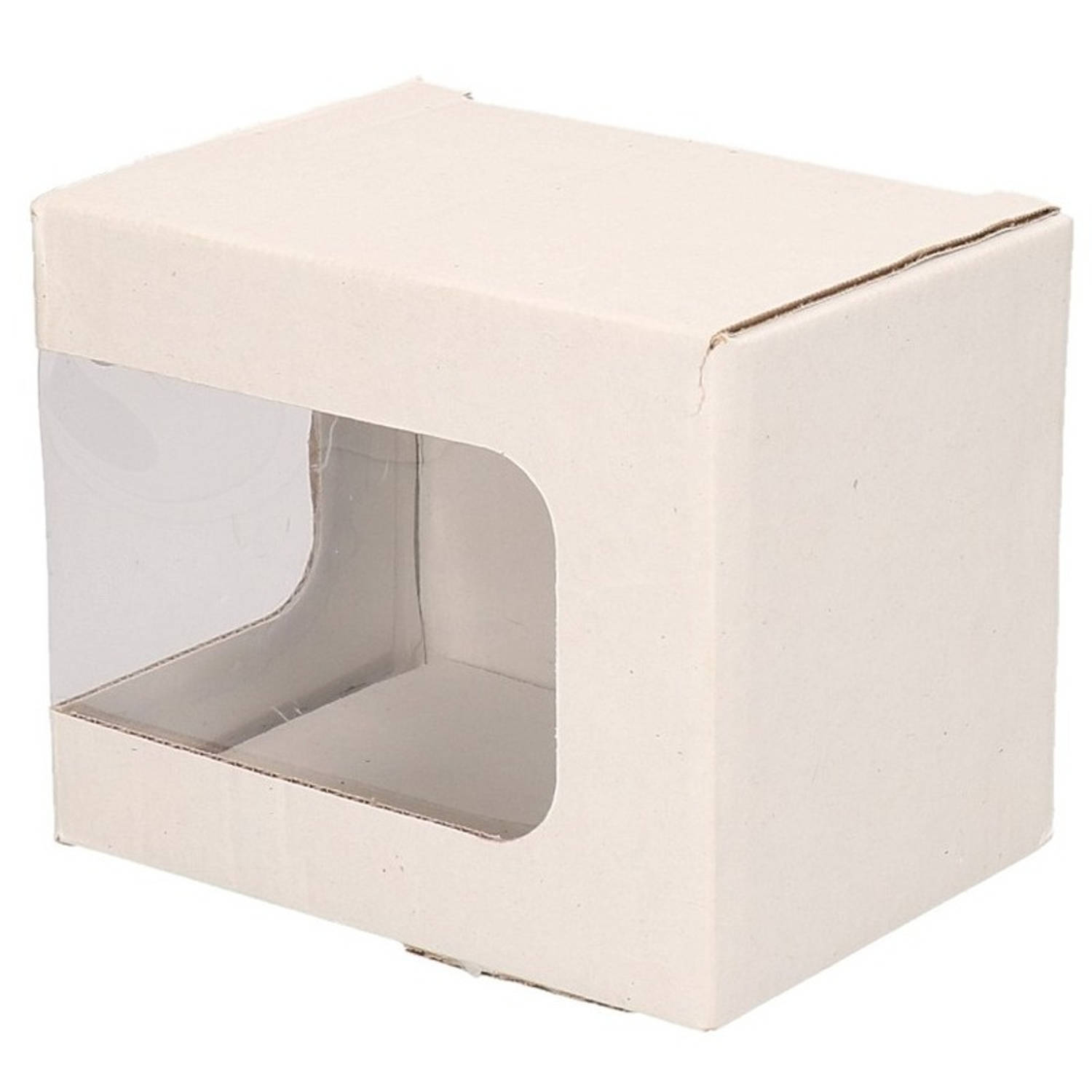 10x Witte cadeau doosjes met venstertje en klep deksel Opbergbox