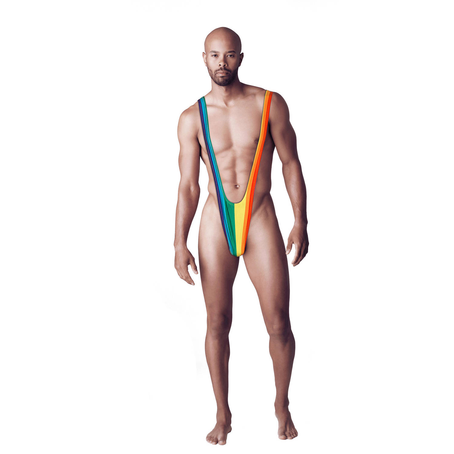 Mankini onderbroek - Gay Pride/regenboog thema kleuren - polyester - in kadoverpakking - Verkleedattributen