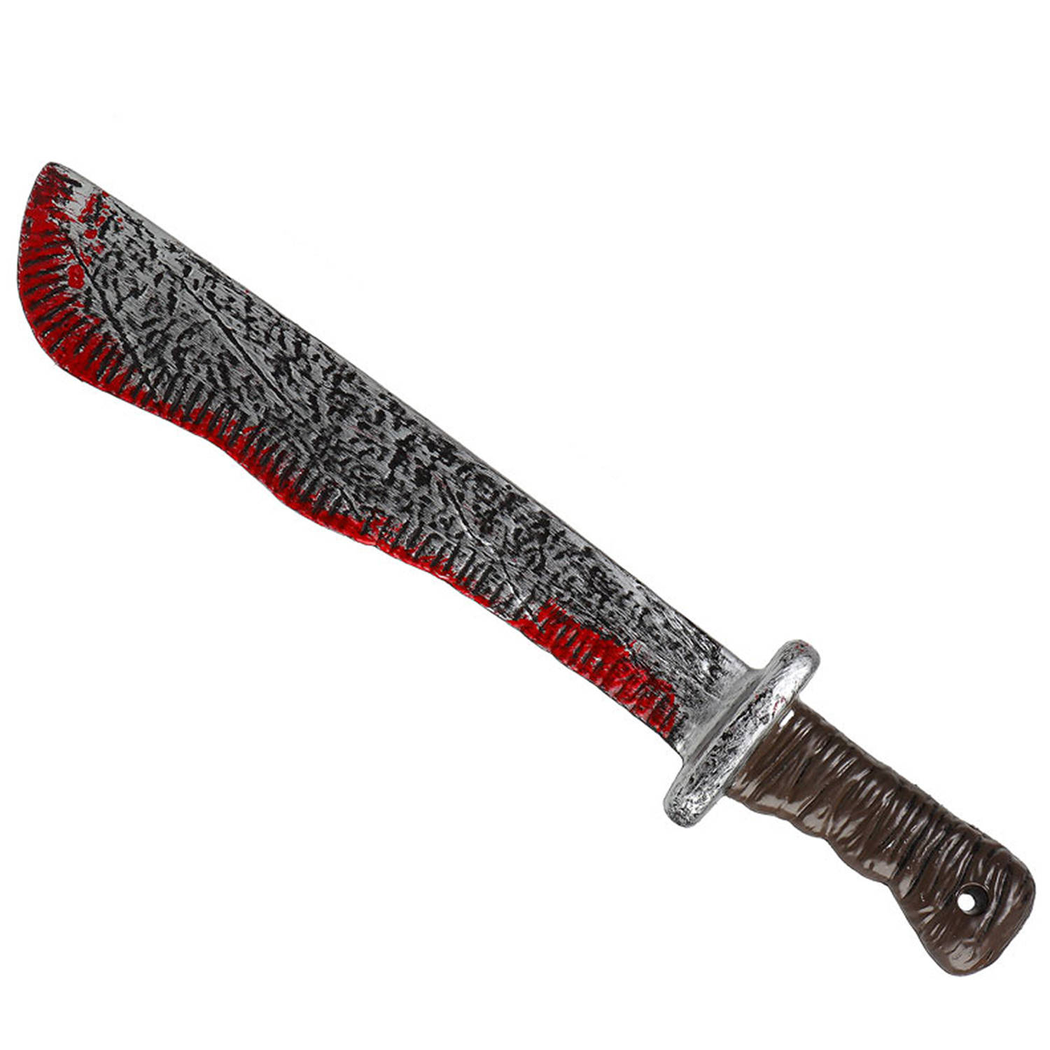 Grote machete/mes - plastic - 43 cm - Halloween/ridders/zombie killer verkleed wapens - met bloed