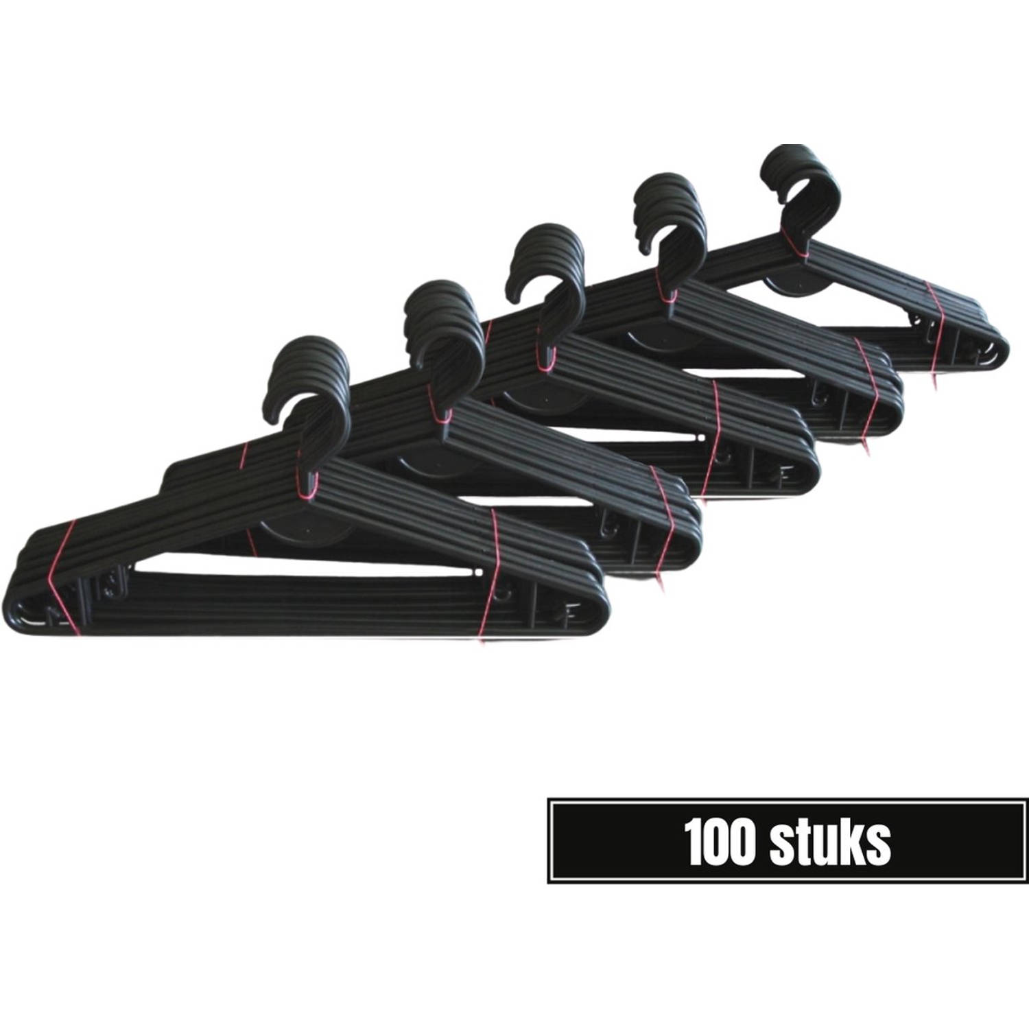 Synx Tools Kledinghangers Zwart Voordeelverpakking 100 stuks - Ophangers - Kleerhangers met Broeklat / Roklat - Multi Pack 100 stuks - Kapstokken