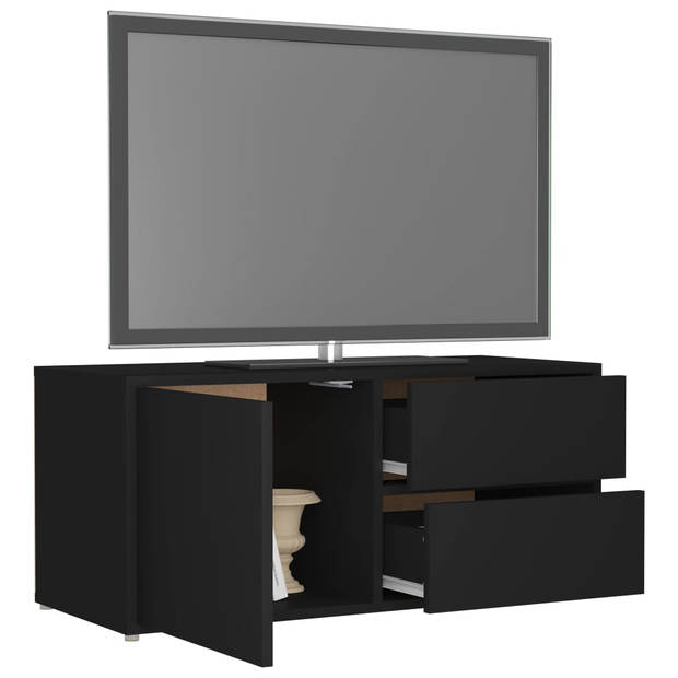 vidaXL Tv-meubel 80x34x36 cm bewerkt hout zwart