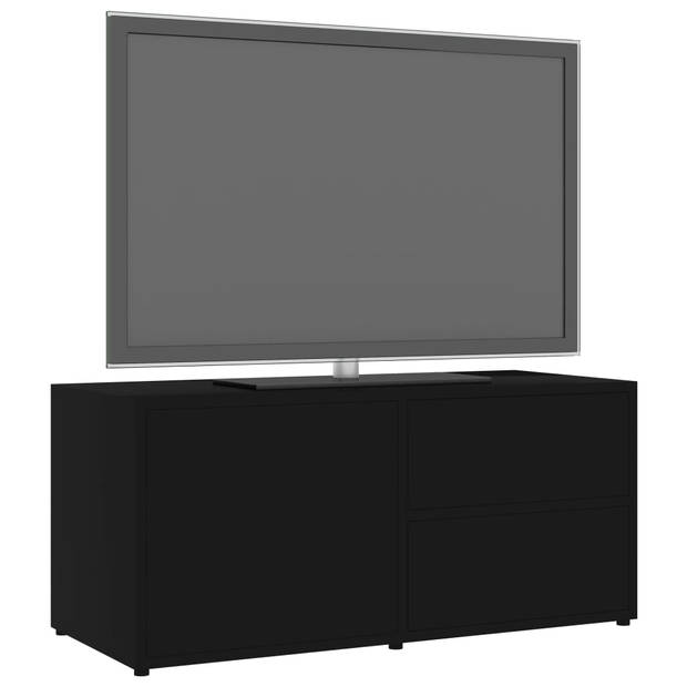 The Living Store Tv-meubel - klassieke stijl - spaanplaat - 80 x 34 x 36 cm - zwart