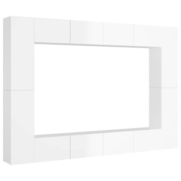 The Living Store TV-meubel - Hoogglans wit - 100 x 30 x 30 cm (L) - 30.5 x 30 x 90 cm (M)