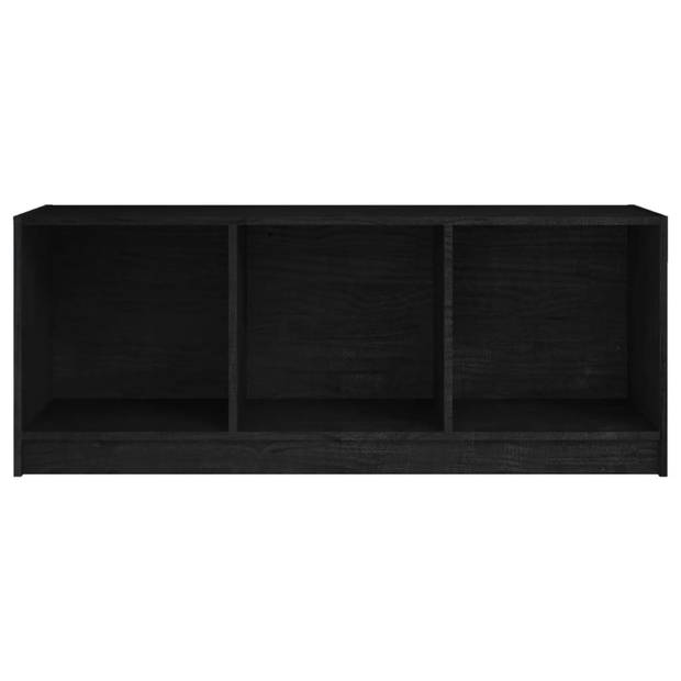 The Living Store Hifi-Kast - Massief Grenenhout - 104 x 33 x 41 cm - Zwart