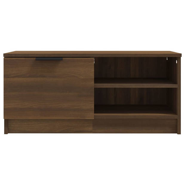 The Living Store TV-meubel - Bruineiken - 80 x 35 x 36.5 cm - Stereokast met opbergruimte