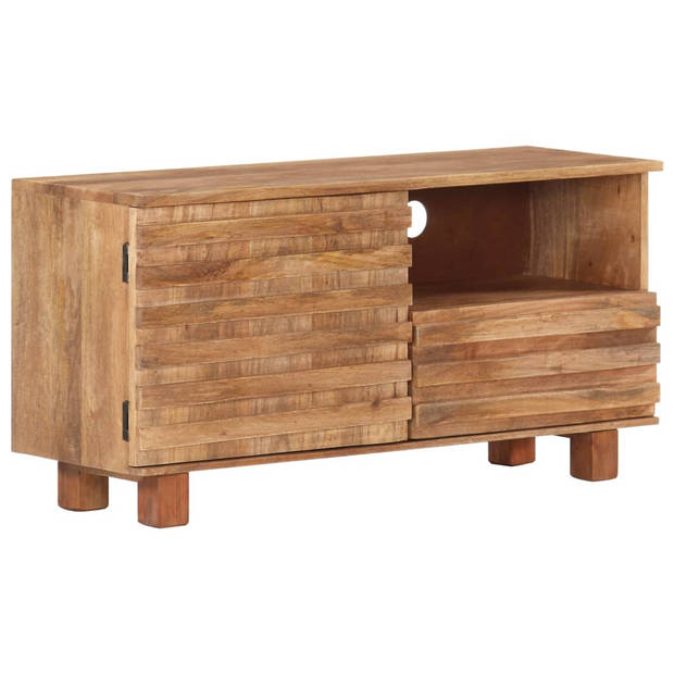 The Living Store TV-kast Massief Mangohout - 90x30x45 cm - Antieke Stijl