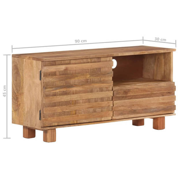 vidaXL Tv-meubel 90x30x45 cm massief mangohout