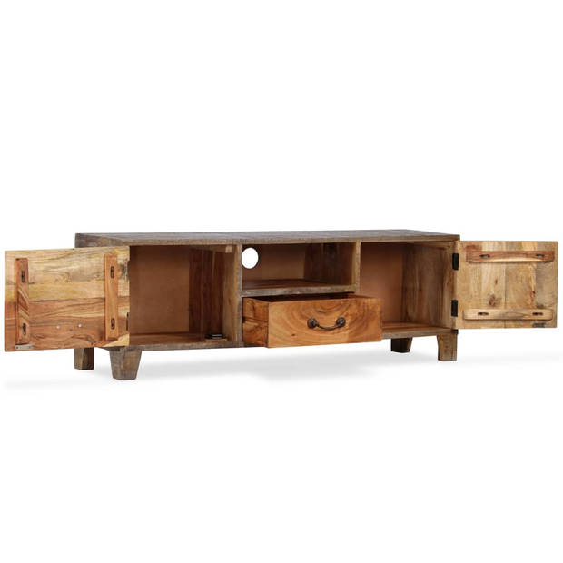 The Living Store Tv-kast Antieke Stijl Massief Hout 118x30x40cm