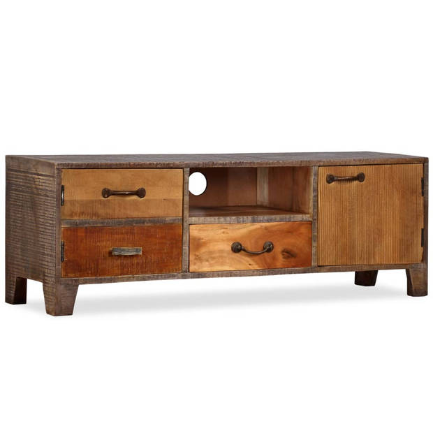 The Living Store Tv-kast Antieke Stijl Massief Hout 118x30x40cm