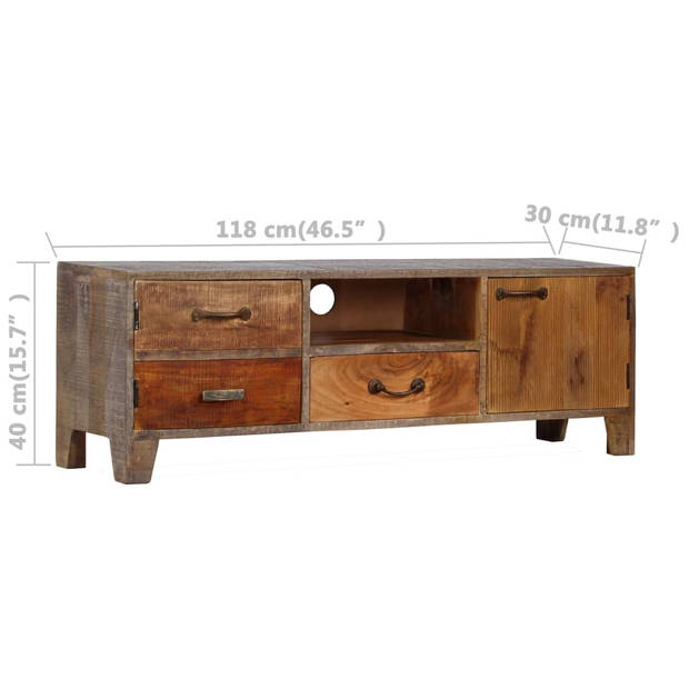 The Living Store Tv-kast Antieke Stijl Massief Hout 118x30x40cm