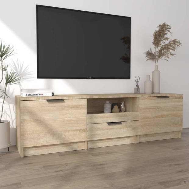 The Living Store Tv-meubel 140x35x40 - Sonoma eiken - Praktisch materiaal