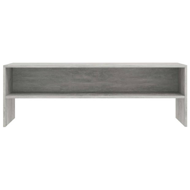 The Living Store Vintage TV-meubel - Bewerkt hout - 120 x 40 x 40 cm - Betongrijs