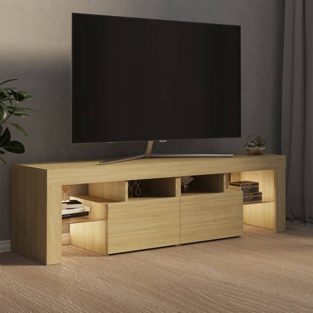 The Living Store Tv-meubel - 140x36.5x40 cm - Sonoma eiken