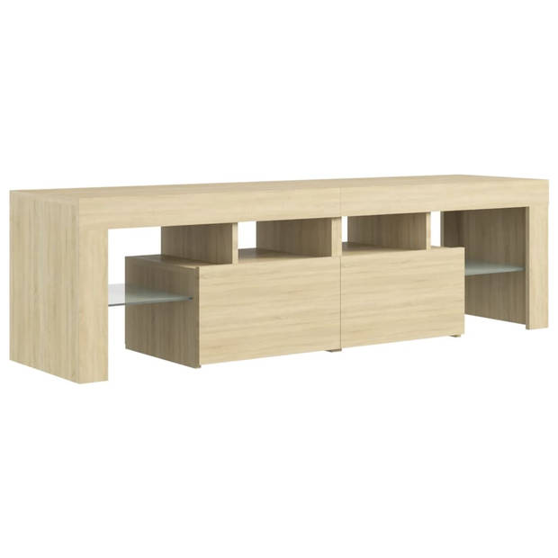 The Living Store Tv-meubel - 140x36.5x40 cm - Sonoma eiken