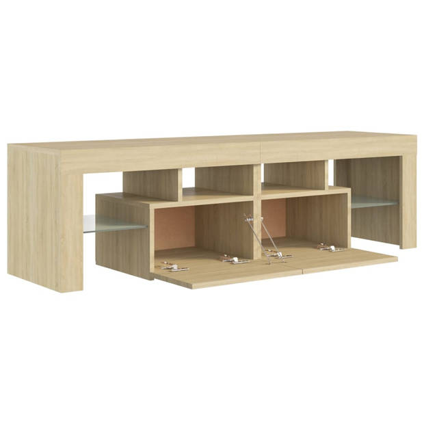 The Living Store Tv-meubel - 140x36.5x40 cm - Sonoma eiken