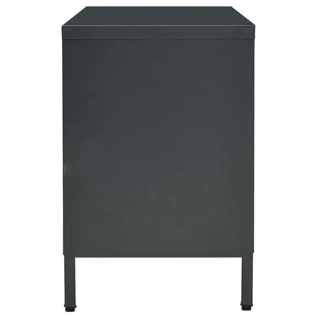 The Living Store TV-kast - 105 x 35 x 52 cm - antraciet - stalen constructie