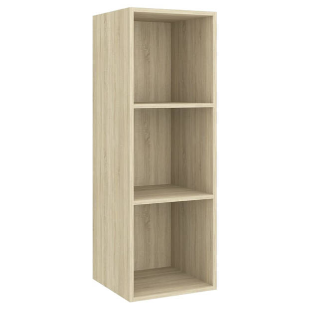 The Living Store TV-meubel set - sonoma eiken - 37x37x107 cm - montagemateriaal - 4 stuks