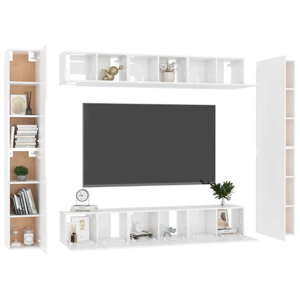 The Living Store Televisiekast Meubel - Hoogglans Wit - 60 x 30 x 30 cm - Trendy en praktisch design