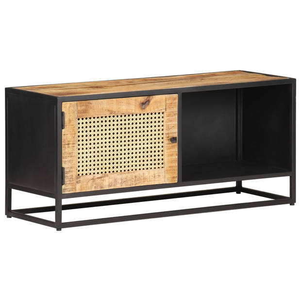 The Living Store - Massief mangohouten TV-meubel - Hifi-kast - 90 x 30 x 40 cm - Rustieke charme