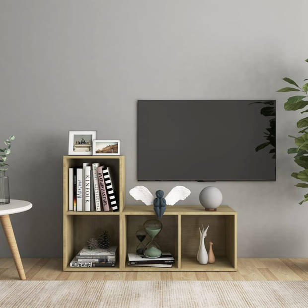 The Living Store Televisiemeubel - Eiken - 72 x 35 x 36.5 cm
