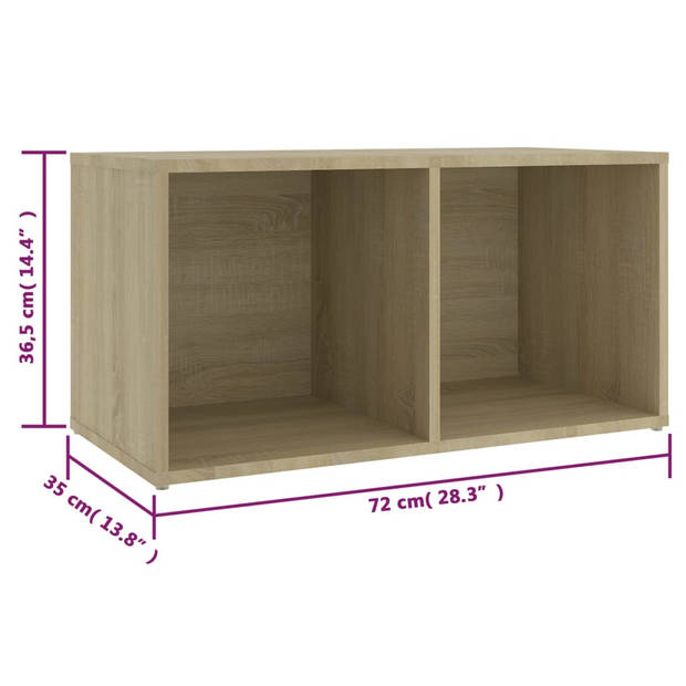 The Living Store Televisiemeubel - Sonoma eiken - 72 x 35 x 36.5 cm - 2 vakken