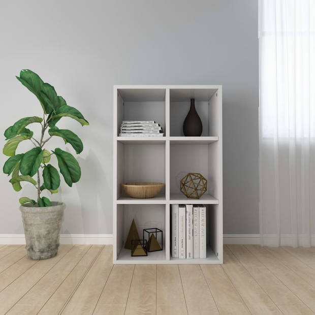 The Living Store Boekenkast - 66 x 30 x 97.8 cm - Hoogglans wit - 6 vakken