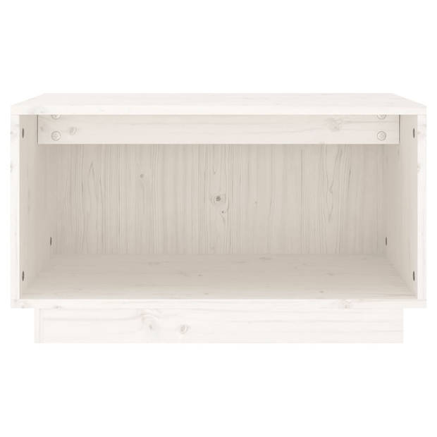 The Living Store Zwevend TV-meubel - Wit - 60 x 35 x 35 cm - Massief grenenhout