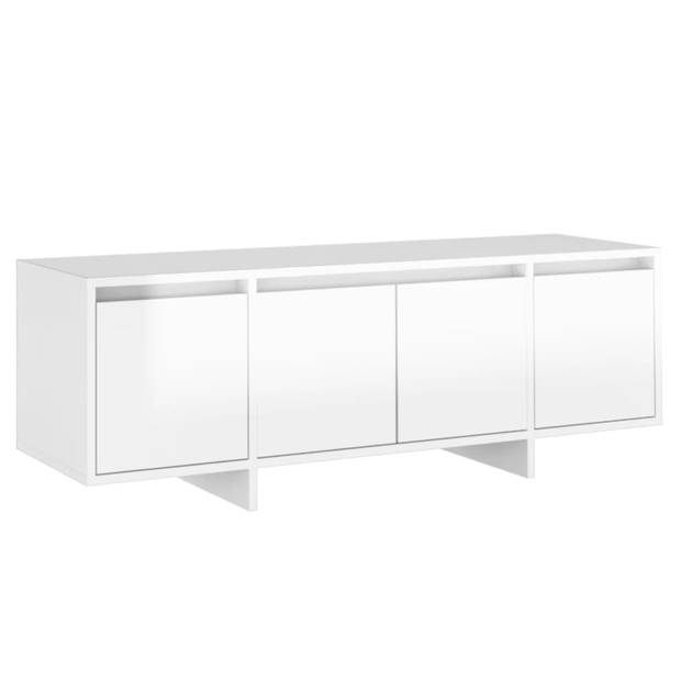 The Living Store TV-meubel - wit hoogglans - 120 x 30 x 40.5 cm - 4 deuren