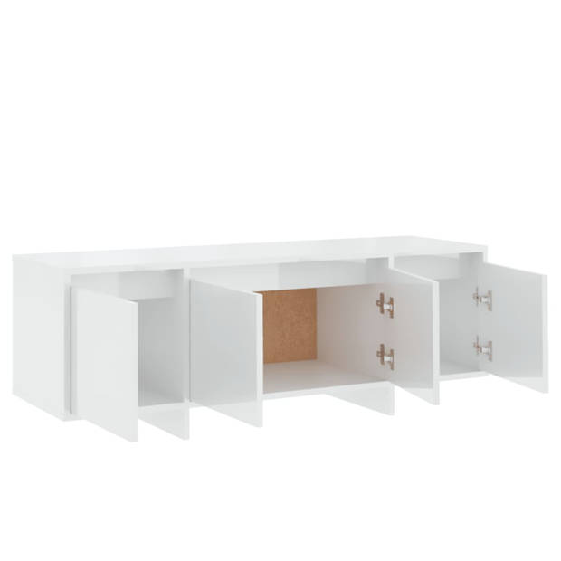 The Living Store TV-meubel - wit hoogglans - 120 x 30 x 40.5 cm - 4 deuren