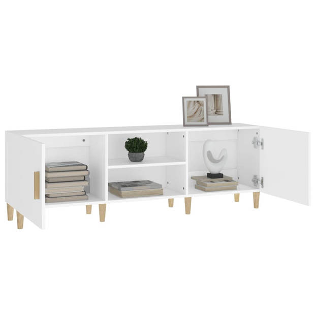 The Living Store TV-kast - Klassiek - Stereokast - 150x30x50 cm - Wit