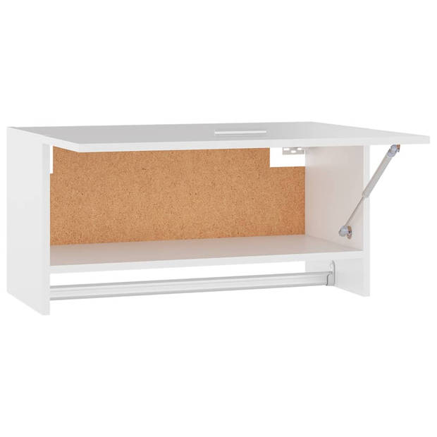 The Living Store Hangkast - Compacte garderobe - Wit - 70 x 32.5 x 35 cm - Met kledingstang