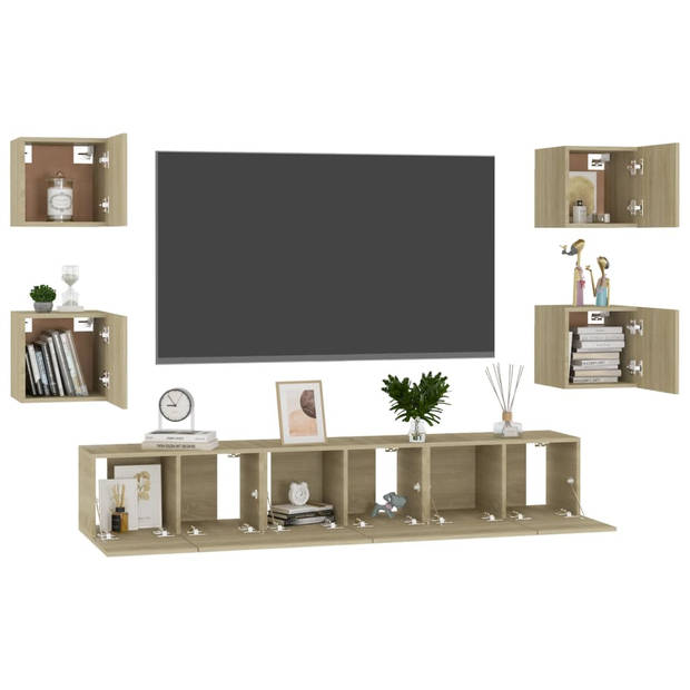 The Living Store TV-meubel - Sonoma eiken - 60 x 30 x 30 cm - 3 x L - 4 x S
