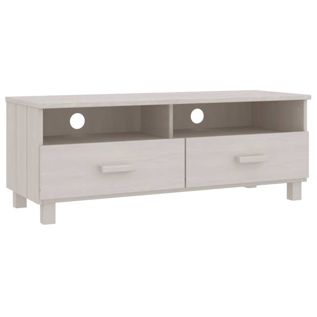 The Living Store HAMAR TV-meubel - 106 x 40 x 40 cm - wit - massief grenenhout en MDF