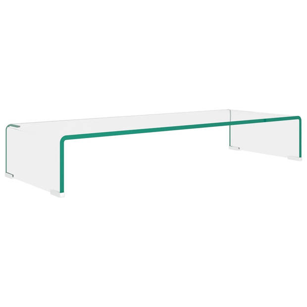 The Living Store TV-meubel - glas - 80 x 30 x 13 cm - transparant - 12 mm dikte