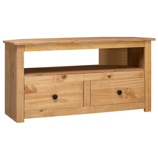 The Living Store televisiekast - grenenhout - 93 x 49 x 49 cm - 2 lades en 1 vak